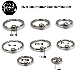 G23 in titanio solido anello chiuso anello con anello da naso orecchino Labret Tragus Helix Cartilage corpo Piercing gioielli per regalo di nozze - Product Image 5