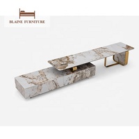 Support de télévision doré de haute qualité, moderne et extensible, Table télé, idéal pour un salon