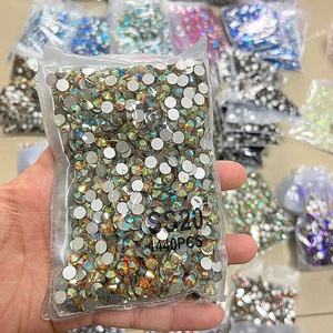 คริสตัลแวววาวทรงกลม SS6-SS20พลอยเทียมด้านหลังแบนอุปกรณ์ทำเล็บจำนวนมากแบบทำมือ - Product Image 4