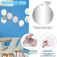 4/6/8/10 inch Adhésif Rond Mural Acrylique Miroirs Muraux Sans Cadre Miroirs Muraux pour Chambre à coucher Salle de Bain Décoration Artisanale
