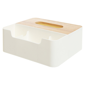 Citylife Home Car Napkins Holder Organizer Decoration PP Plastic Wood Paper Tissue Box Dispenser with Bamboo Cover