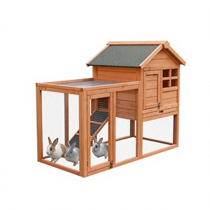 Moderner Holz-Kaninchenstall & Meerschweinchenkäfig mit Wasserdichtem Dach Umweltfreundliches Tierhaus für Kleintiere zur Außennutzung - Product Image 2