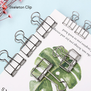 Clips de reliure creux en acier inoxydable 304 Design créatif pour une utilisation scolaire 19mm/32mm pince domestique avec sac Opp + boîte en Carton - Product Image 4