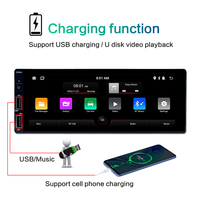 Autoradio universel 1 Din 6,86 pouces Android Auto & CarPlay Navigation GPS multimédia Prise en charge de la charge USB