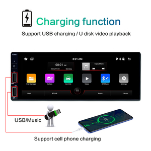 1 DIN phổ 6.86 inch đài phát thanh xe <span class=keywords><strong>Android</strong></span> Auto & Carplay đa phương tiện Carplay Navigation GPS hỗ trợ USB sạc - Product Image 5