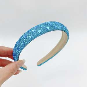 Moda Super Flash triángulo cristal Rhinestone borla tela diadema lujo <span class=keywords><strong>esponja</strong></span> lavado cara accesorios para el cabello niñas - Product Image 5