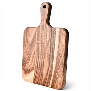 Planche à découper et à servir en bois d'acacia écologique KALATRI, fabriquée à la main, avec une conception de poignée de haute qualité pour un usage quotidien en cuisine - Product Image 1