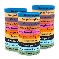 Pulsera de Silicona con Frase Motivacional Personalizada para Recompensas Escolares, Regalos Corporativos, Recuerdos de Fiesta, Envío Rápido de Fábrica, Precio Bajo