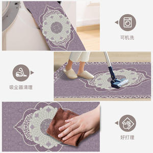 Alfombra de Salón de Lujo Ligero Estilo Italiano, Juego de Alfombras para Dormitorio, Mesa de Centro, 100% Poliéster, Diseño de Rayas, Lavable a Máquina - Product Image 4