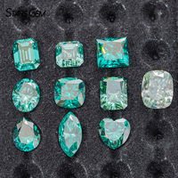 Pierre de Moissanite Starsgem, forme fantaisie, couleur verte, pierre non montée