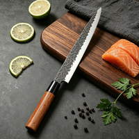 Couteaux à pain Meiji très vendus, couteau à sashimi et sushi, acier 3cr13 écologique avec manche en bois de rose et nylon, épaisseur 3 mm