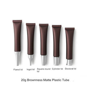 Tubo de extrusión de crema BB de plástico suave Marrón mate de 20ml 20g lápiz labial tubo vacío ojos para botella de esencia para mascarilla facial 20ml - Product Image 3