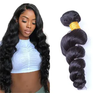 Wholesale Cuticle Aligned Long Straight Remy 100 Original Brazilian Virgin Human Hair Bundles Loose Wave Bundles