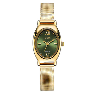 Montre ovale haut de gamme pour femme, petite et raffinée, montre-bracelet étanche à quartz pour femme - Product Image 3