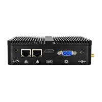 Kotak tanpa kipas daya rendah PC Win10 Intel Celeron J4125 DDR4 layar ganda HD VGA Mini PC dengan SSD untuk penggunaan industri US/EU/JP