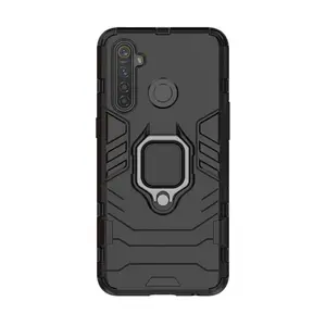 Funda de teléfono con anillo magnético y soporte giratorio 360 para Realme 6, 6 Pro, Oppo, Color negro, uso a largo plazo, sin decoloración