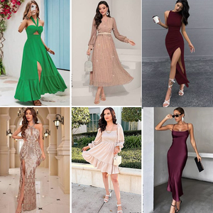 เดรสยาวปานกลางแบบรัดรูปไม่มีสายคล้องไหล่ ผ้ากำมะหยี่แขนยาว แต่งชายผ่า เซ็กซี่ เหมาะสำหรับงานปาร์ตี้ สีพื้น ใส่ได้ทุกฤดู - Product Image 4