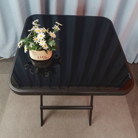 Table pliante en verre trempé rond carré gain de place bureau pliable petit appartement Table à manger Portable balcon meubles