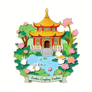 Imán de nevera metálico personalizado con forma de barco, con pintura horneada, para turismo creativo cultural de áreas escénicas y museos - Product Image 2
