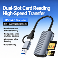 Lecteur de carte USB 4.0 SD TF MicroSD UHS II pour iPhone Android GoPro DJI Dash Cam Action Cam Type C Adaptateur de carte mémoire haute vitesse