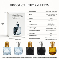 Lampe aromatique catalytique en verre, brûleur d'huiles essentielles, lampe à parfum française, couvercle métallique moderne et minimaliste, personnalisation OEM, diffusion domestique