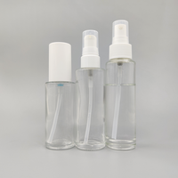 Flacon pulvérisateur en verre transparent 50 ml avec pompe pour sérum de soin de la peau