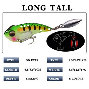 Luya VIB Metal Lures Willow Leaf Rotating Sequins Simulation Hard Lures for Saltwater Fish Zander Sea Bass <b>Fishing</b> Gear - Product Image 3