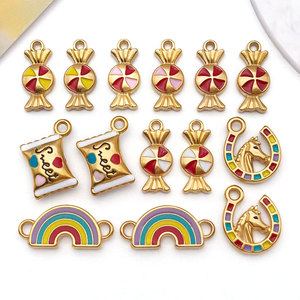 Custom DIY 14k 18k PVD Gold Plated Jewelry 316L Stainless Steel <b>Bracelet</b> Kawaii Bulk Rainbow Candy Charms for <b>Bracelet</b> Necklace - Product Image 1