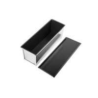 Moule à pain rectangulaire en aluminium robuste antiadhésif avec couvercle pour pain de mie, sandwichs et gâteaux