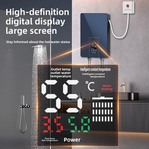 <span class=keywords><strong>Chauffe</strong></span>-<span class=keywords><strong>eau</strong></span> instantané électrique OEM ODM 220V 7KW en aluminium moulé, étanche IPX4, avec affichage LED, mural, version anglaise - Product Image 3