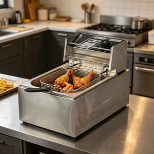 Friteuse électrique de table 6L en acier inoxydable 2500W, conception à chauffage rapide, machine de cuisson polyvalente pour snacks, fruits de mer et plats frits - Product Image 5