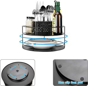 Spinner support de stockage d'épices de cuisine/support <span class=keywords><strong>mural</strong></span> de pot d'épices/support d'assiettes et de plats support de stockage de fil rotatif - Product Image 4