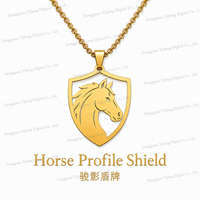 Pendentif Western en Acier Inoxydable 316, Motifs Cheval, Fer à Cheval, Étoile, Boucle – Bijou Personnalisé, Cadeau Significatif