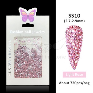 คริสตัล CY Non Hot Fix แบบติดหลังเรียบ สีพีชอ่อน สำหรับตกแต่งเสื้อผ้า - Product Image 3