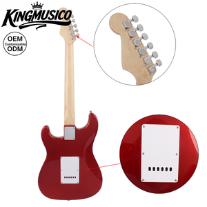 Chitarra Elettrica <span class=keywords><strong>Classica</strong></span> Stile ST in Legno Massello Rosso Metallizzato con Pickup SSS, Strumento Elettrico Rock per Principianti, Vendita all'Ingrosso - Product Image 4