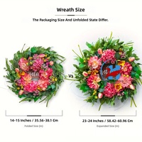 Karangan Bunga Buatan Dekorasi Pintu Musim Gugur Hydrangea Peony Garland Dekorasi Lintas Batas Pajangan Jendela Tanda Selamat Datang 45/50cm