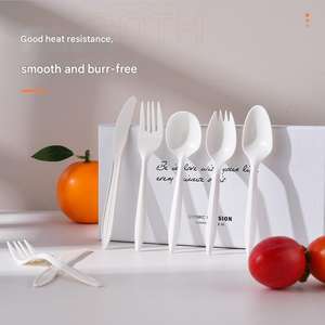 Vaisselle jetable biodégradable personnalisée en amidon de maïs, couteau, fourchette, cuillère de 15 cm (6 pouces) – Vente en gros - Product Image 2