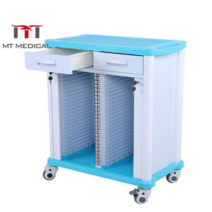 Chariot de dossier médical à double rangée en ABS complet pour hôpital, 20/25/40/50 compartiments, chariot de dossier médical avec tiroirs - Product Image 3