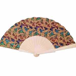Abanico de Mano de Corcho Portugués Genuino de 23 cm, Ecológico y Vegano, para Artículos Promocionales y Fiestas - Product Image 1