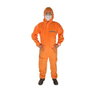 Guardwea Orange blue Protection Safety Clothing Hooded Disposable SMS Coverall High Quality Type 5 6 overall