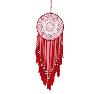 Atrapasueños colgante para decoración del hogar, decoración de pared de estilo europeo y americano, blanco puro, rojo, morado y negro, regalos creativos - Product Image 1
