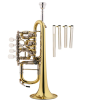 Eastern Bb Rotary Trumpet Soprano 11.00mm Bore Size with Brass Body Cupronickel Tuning Pipe 3pcs Extra Leadpipe Portable Design