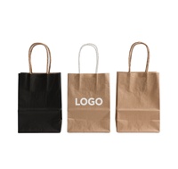 Sac cadeau marron de luxe personnalisé avec poignée en patch, logo sur mesure, en papier recyclable, classique, enduit, uni, de qualité supérieure