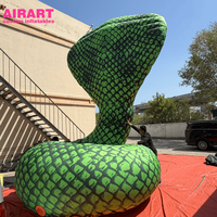 Cobra gonflable géant de 6 mètres de hauteur pour la décoration de fête à thème zoo, modèle de serpent en PVC pour accessoires de scène
