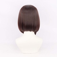 Perruque synthétique courte brune résistante à la chaleur pour femme, style cirque, pour fête d'Halloween DONG-008