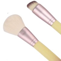 Pinceau professionnel en nylon synthétique et bois, 6 pièces, pour eye-liner, fond de teint, blush, avec logo personnalisé, pinceau éventail, correcteur visage, sans cruauté animale