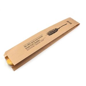 Emballage de boulangerie de détail écologique recyclé sur mesure, sac à pain en papier kraft pour baguette française avec fenêtre - Product Image 1