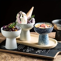 Keramische Hoogvoetige Fruitschaal Creatieve Boeddhabeeld In Japanse Stijl Voor Bordsnacks Dessert Taartplaat Ijs Servies