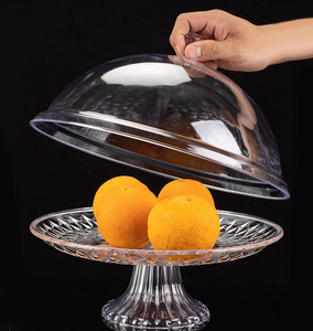 Transparent Acrylic Cake <strong>Tray</strong> With Cover Snack <strong>Dessert</strong> Fruit <strong>Tray</strong> With Stand - Product Image 5