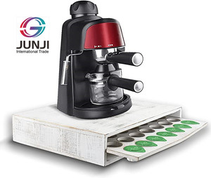 JUNJI Farmhouse Coffee Pod Drawer Holder for 35 Capacity Capsule Pods Storage Organizer for K Cup